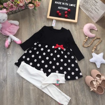 Váy chấm bi thân len size 1-5 